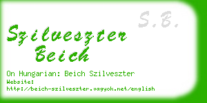 szilveszter beich business card